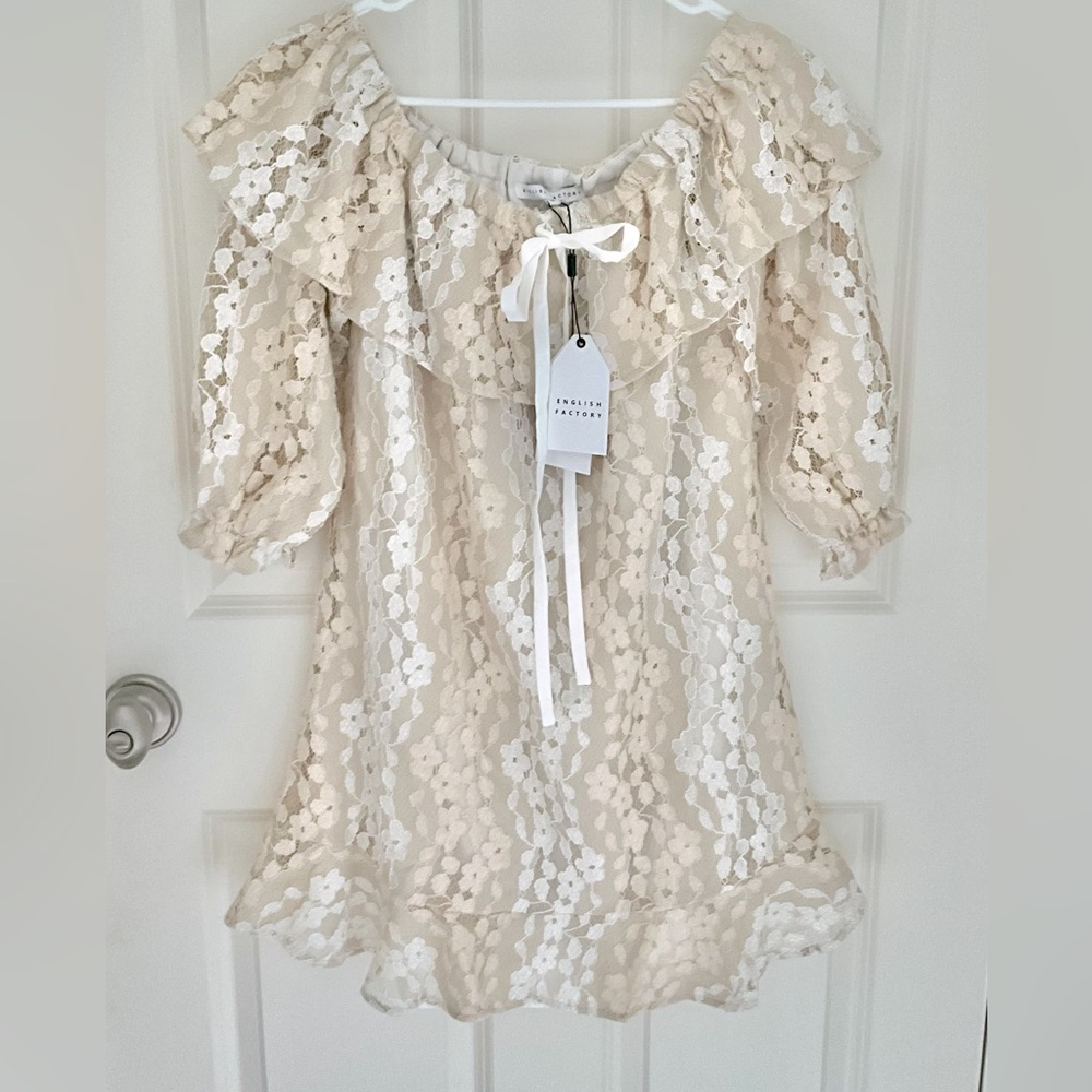 NWT English Factory babydoll lace dress